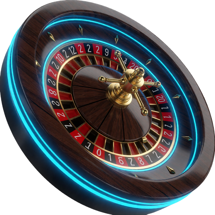 Neonblaues Roulette-Rad - Symbol f&uuml;r den 30bet Live Casino Bonus