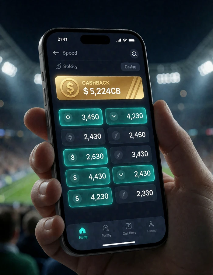 Smartphone mit dunkler Live-Wetten-Ansicht und cyanfarbenen Quoten - die 30bet Sportwetten App im Browser