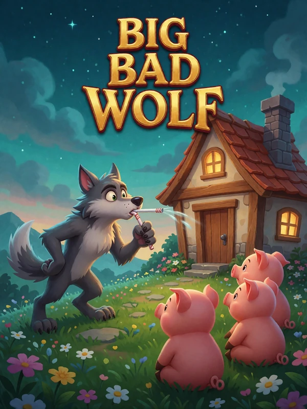 Slot-Cover Big Bad Wolf - M&auml;rchen-Slot mit Wolf und Schweinchen-H&auml;usern bei 30bet